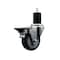 Service Caster 3.5'' Thermoplastic Rubber Swivel 1-3/4'' Expanding Stem Caster with Brake SCC-EX20S3514-TPRB-PLB-134 - alternate 1